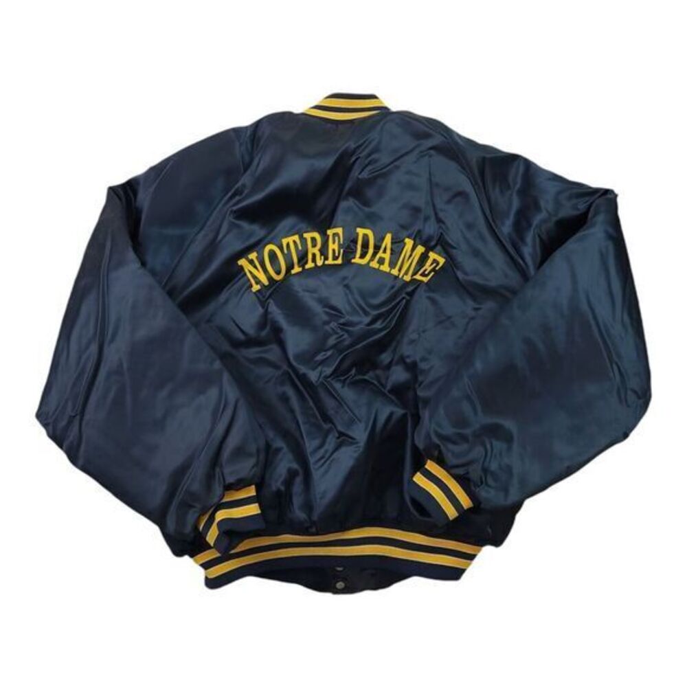 Vintage Notre‎ Dame Satin Chain Stitch Jacket Mens 2XL